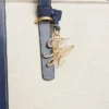 Geantă tote din pânză cu monogramă script Geantă tote din pânză cu monogramă script