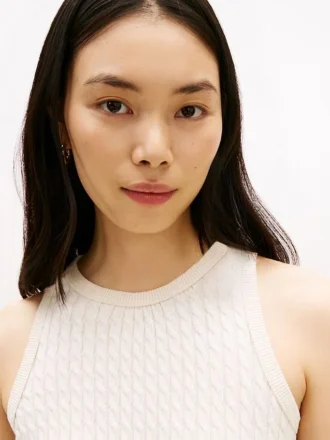 Haină fără mâneci din tricot cu model în zig-zag