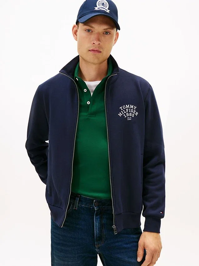 Hanorac cu fermoar din fleece flexibil cu logo arc Hanorac cu fermoar din fleece flexibil cu logo arc