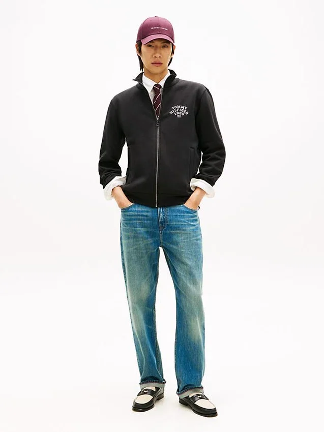 Hanorac cu fermoar din fleece flexibil cu logo arc Hanorac cu fermoar din fleece flexibil cu logo arc