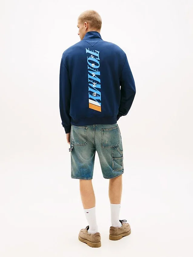 Hanorac cu fermoar pe un sfert și logo Tommy Jeans Hanorac cu fermoar pe un sfert și logo Tommy Jeans