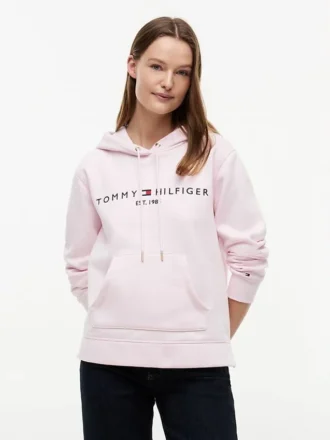 Hanorac cu glugă din fleece cu logo Tommy