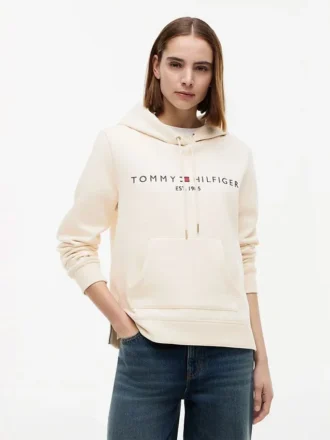 Hanorac cu glugă din fleece cu logo Tommy