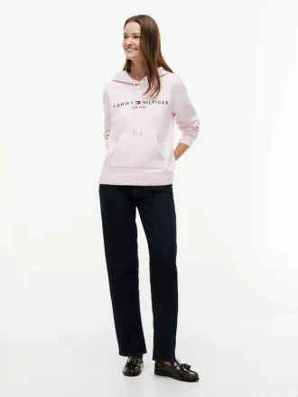 Hanorac cu glugă din fleece cu logo Tommy