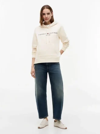 Hanorac cu glugă din fleece cu logo Tommy