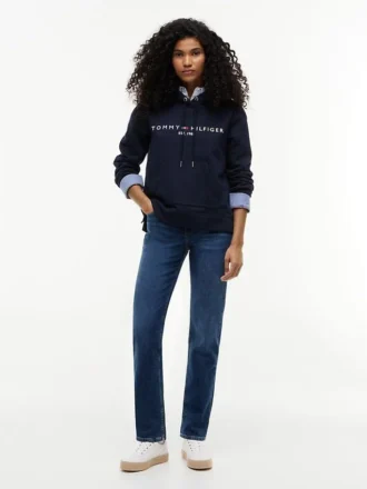 Hanorac cu glugă din fleece cu logo Tommy