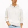 Hanorac cu glugă din velur jacquard cu logo cu steaguri pe toată suprafața Hanorac cu glugă din velur jacquard cu logo cu steaguri pe toată suprafața