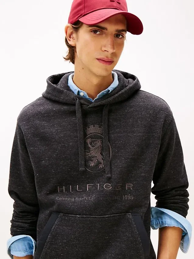 Hanorac cu glugă Hilfiger Crest Logo Heathered Hanorac cu glugă Hilfiger Crest Logo Heathered