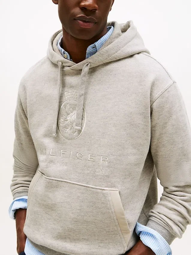 Hanorac cu glugă Hilfiger Crest Logo Heathered Hanorac cu glugă Hilfiger Crest Logo Heathered