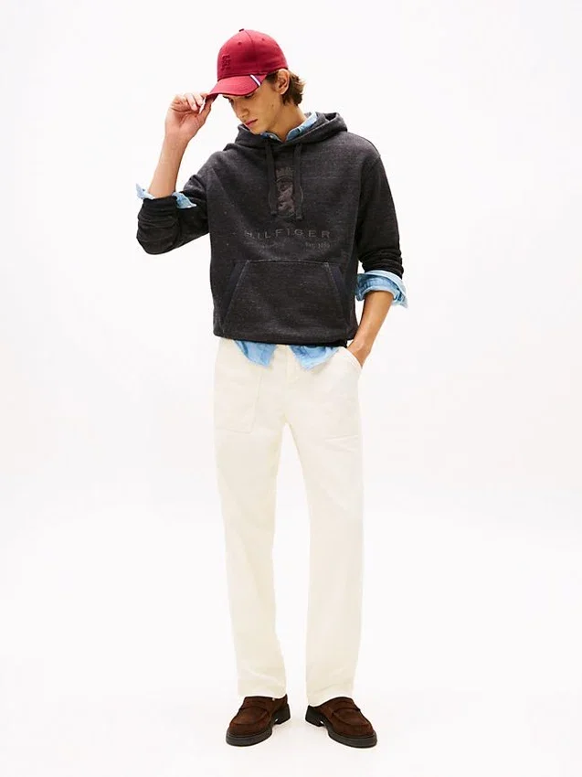 Hanorac cu glugă Hilfiger Crest Logo Heathered Hanorac cu glugă Hilfiger Crest Logo Heathered