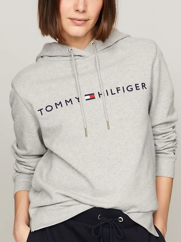 Hanorac cu glugă și logo Tommy brodat Hanorac cu glugă și logo Tommy brodat