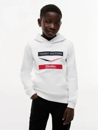 Hanorac cu glugă Tommy x Cadillac F1® Team Chevron pentru copii