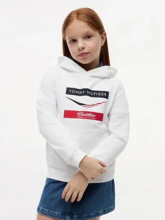 Hanorac cu glugă Tommy x Cadillac F1® Team Chevron pentru copii