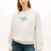 Hanorac cu guler în formă de barcă și logo script