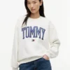 Hanorac cu guler rotund și logo Tommy
