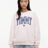 Hanorac cu guler rotund și logo Tommy