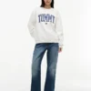 Hanorac cu guler rotund și logo Tommy