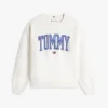 Hanorac cu guler rotund și logo Tommy