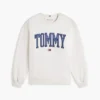 Hanorac cu guler rotund și logo Tommy