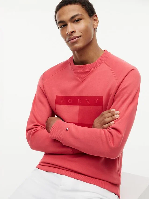 Hanorac cu mâneci raglan și logo steag, cu interior periat Hanorac cu mâneci raglan și logo steag, cu interior periat