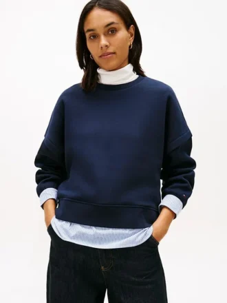 Hanorac din fleece cu aspect stratificat
