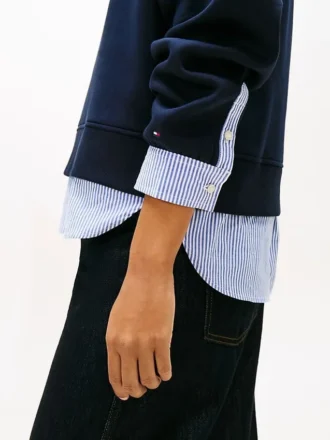 Hanorac din fleece cu aspect stratificat