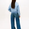 Hanorac din fleece interlock cu fermoar pe un sfert Hanorac din fleece interlock cu fermoar pe un sfert