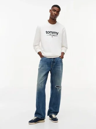 Hanorac din piele de căprioară cu logo Tommy Jeans