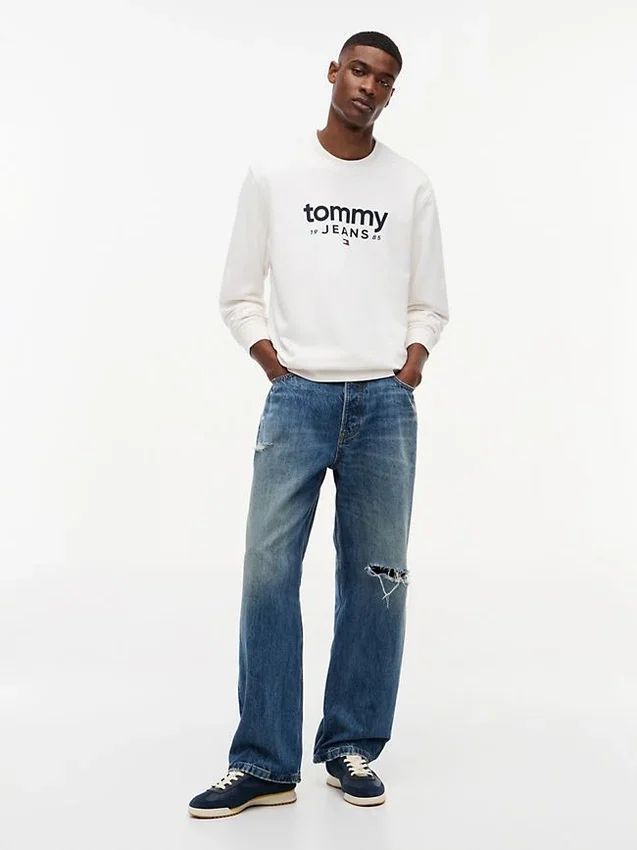 Hanorac din piele de căprioară cu logo Tommy Jeans Hanorac din piele de căprioară cu logo Tommy Jeans