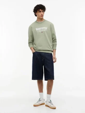 Hanorac din piele de căprioară cu logo Tommy Jeans