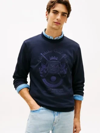 Hanorac din tricot Intechno cu logo Club în nuanțe tonale
