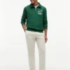 Hanorac polo cu logo floral și fermoar pe un sfert Hanorac polo cu logo floral și fermoar pe un sfert