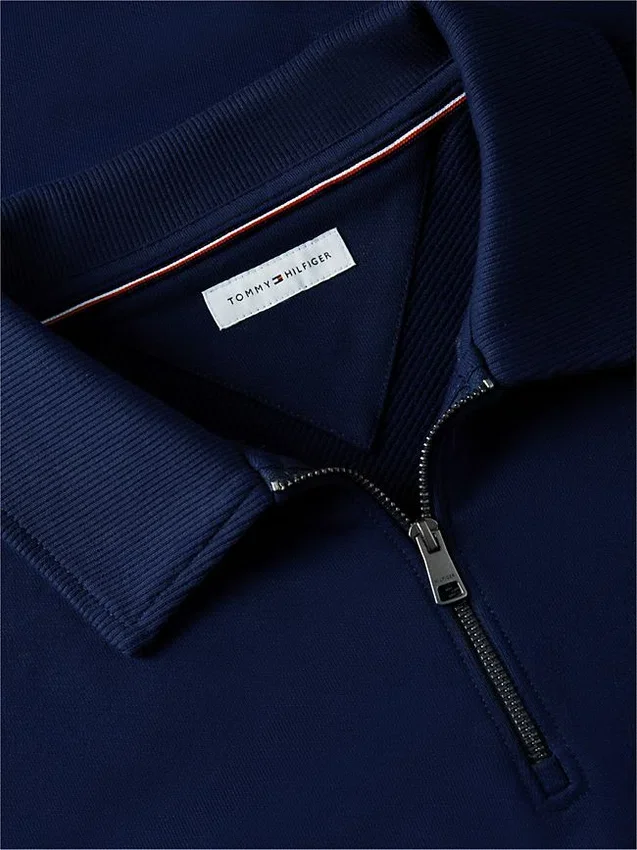 Hanorac polo cu logo floral și fermoar pe un sfert Hanorac polo cu logo floral și fermoar pe un sfert
