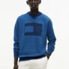 Hanorac Raglan cu logo steag, vopsit în indigo Hanorac Raglan cu logo steag, vopsit în indigo