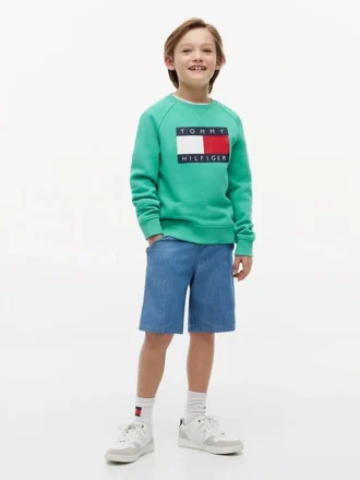 Hanorac raglan pentru copii cu logo Tommy Flag