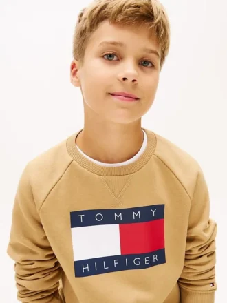 Hanorac raglan pentru copii cu logo Tommy Flag