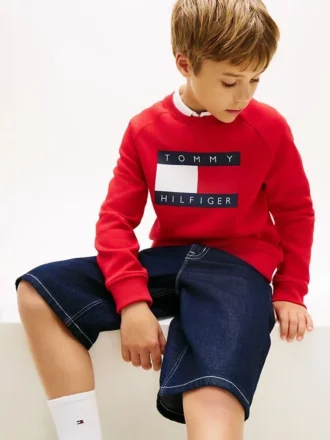 Hanorac raglan pentru copii cu logo Tommy Flag