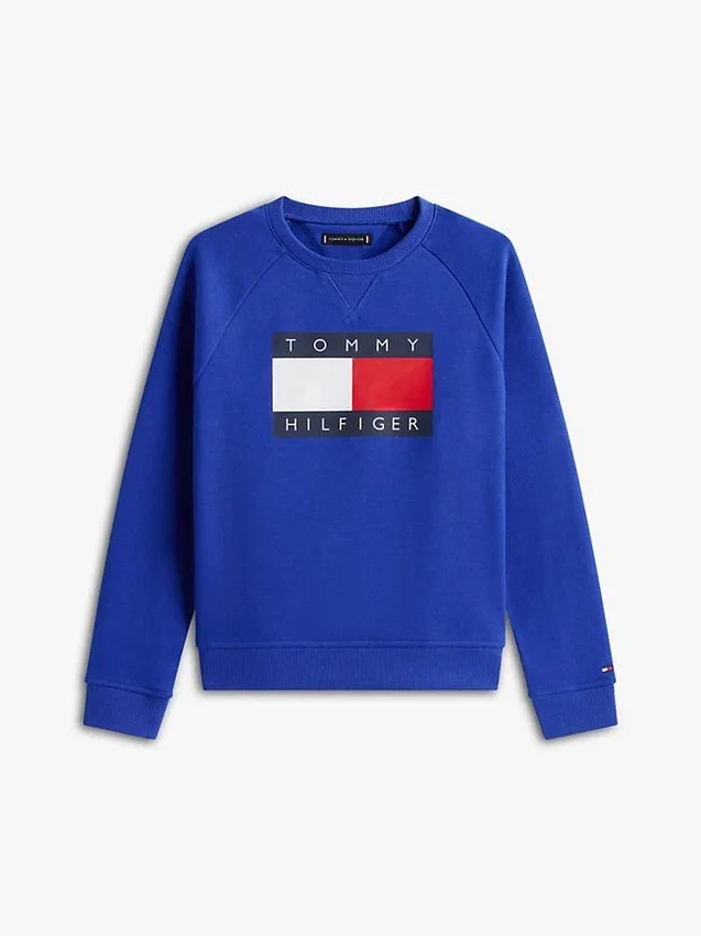 Hanorac raglan pentru copii cu logo Tommy Flag Hanorac raglan pentru copii cu logo Tommy Flag