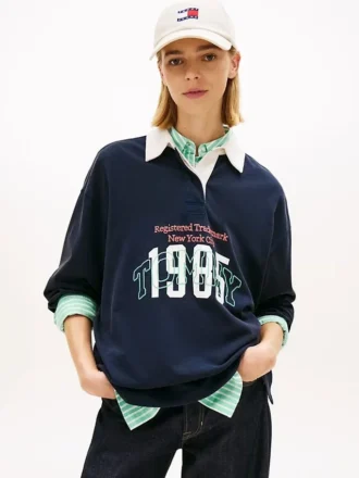 Hanorac Tommy Jeans 1985 Logo Oversized Rugby Hanorac Tommy Jeans 1985 Logo Oversized Rugby