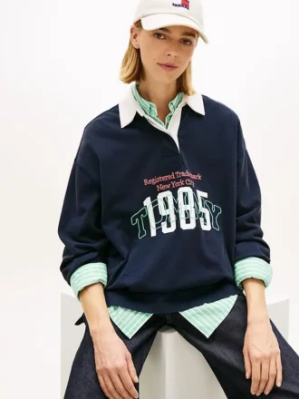 Hanorac Tommy Jeans 1985 Logo Oversized Rugby Hanorac Tommy Jeans 1985 Logo Oversized Rugby
