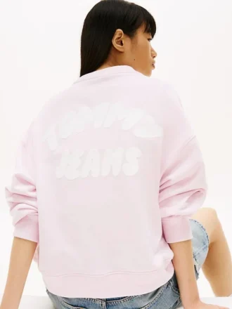 Hanorac Tommy Jeans cu imprimeu puff