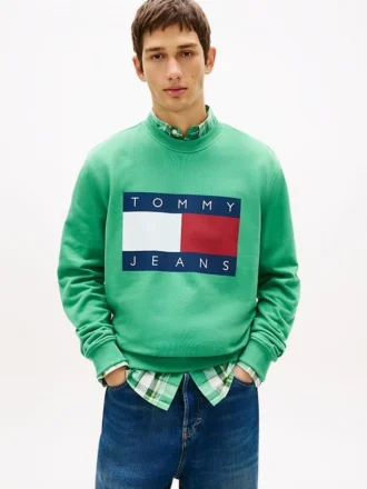 Hanorac Tommy Jeans cu logo mare în formă de steag