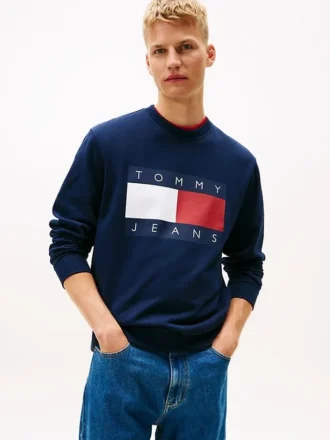 Hanorac Tommy Jeans cu logo mare în formă de steag
