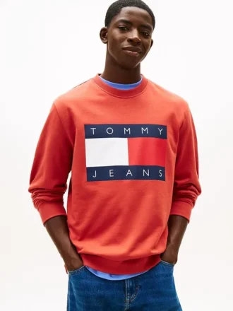 Hanorac Tommy Jeans cu logo mare în formă de steag