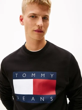 Hanorac Tommy Jeans cu logo mare în formă de steag