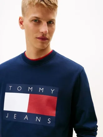 Hanorac Tommy Jeans cu logo mare în formă de steag