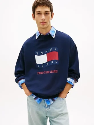 Hanorac Tommy Jeans cu logo steag ondulat