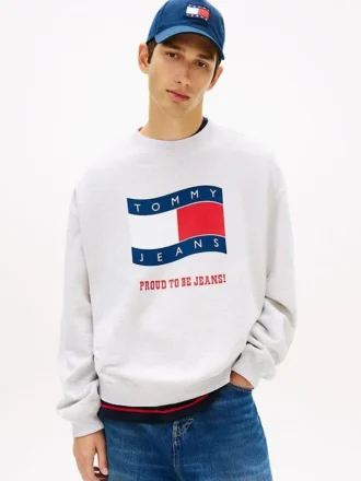 Hanorac Tommy Jeans cu logo steag ondulat