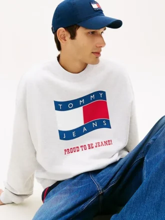 Hanorac Tommy Jeans cu logo steag ondulat