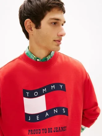 Hanorac Tommy Jeans cu logo steag ondulat